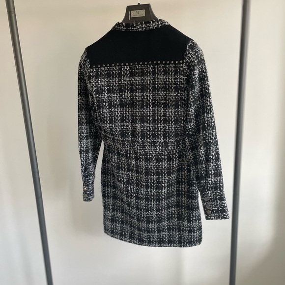 Suncoo Paris Black & White Tweed  Mini Dress - Picture 2 of 13
